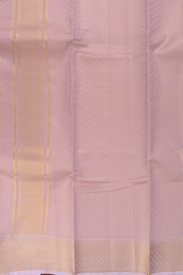 Tissue Pink Silk Dhoti With Shirt Material