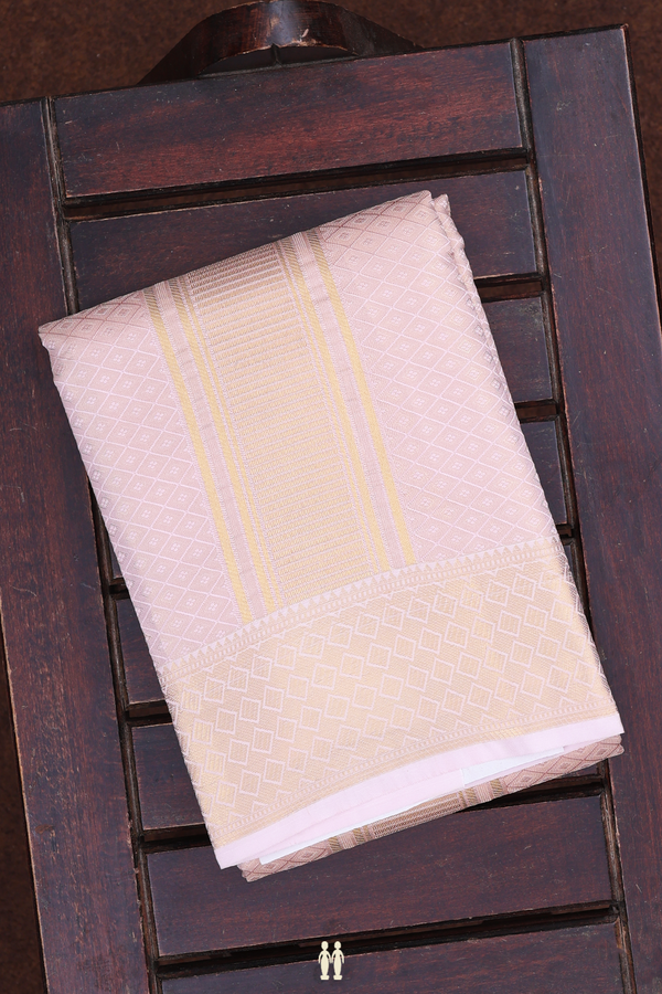 Tissue Pink Silk Dhoti With Shirt Material