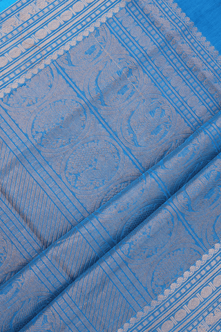 Traditional Border Cerulean Blue Coimbatore Cotton Saree