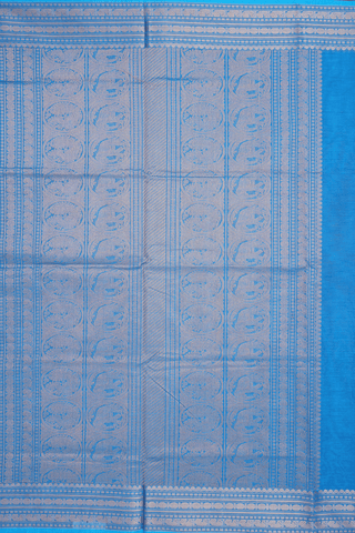 Traditional Border Cerulean Blue Coimbatore Cotton Saree