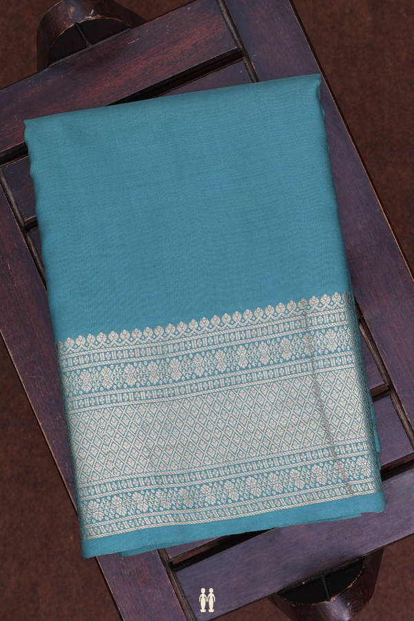Traditional Border Pine Green Silk Dhoti