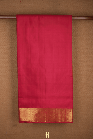 Traditional Border Ruby Red Kanchipuram Nine Yards Silk Saree