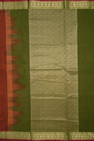 Traditional Border Saddle Brown Nine Yards Silk Cotton Saree