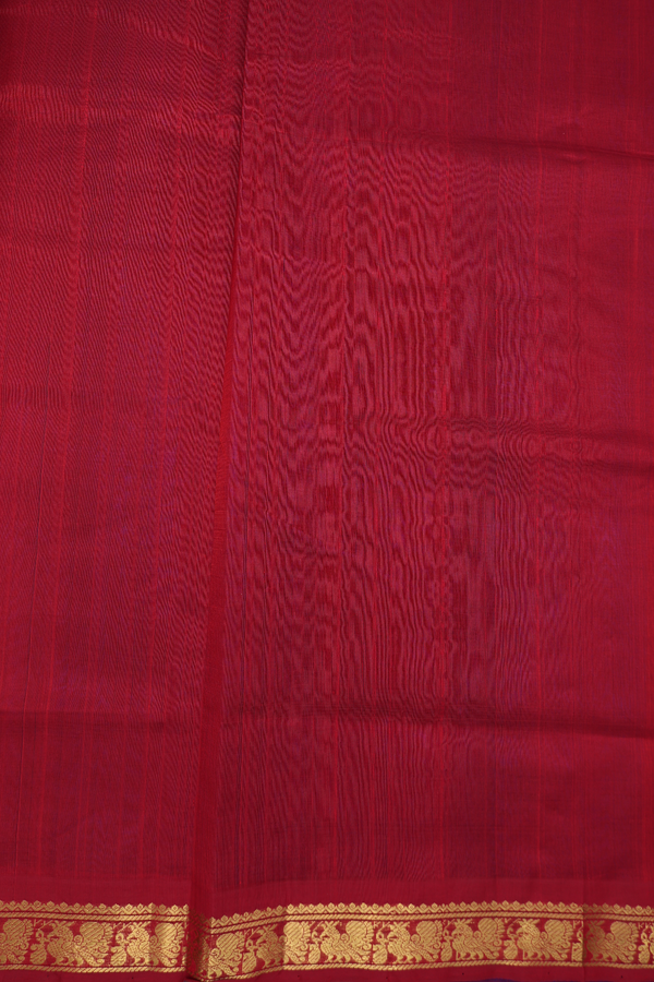 Silk Cotton In Saree Royal Blue With Peacock Border