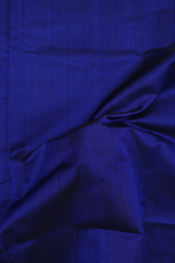 Silk Cotton In Saree Royal Blue With Peacock Border
