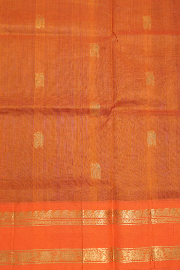 Traditional Silk Cotton Saree In Royal Blue With Peacock Buttas