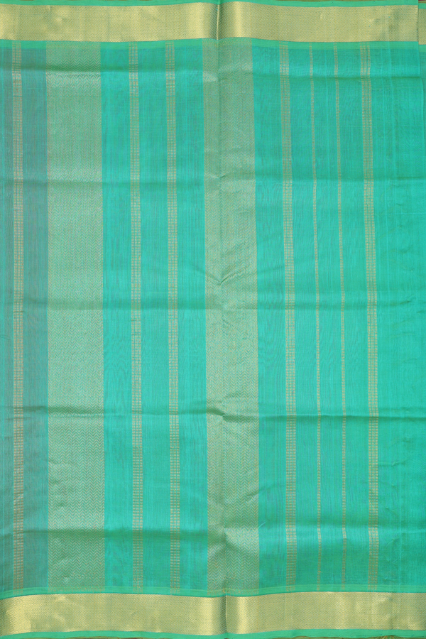 Silk Cotton Saree In Vermillion Red With Rudraksh Buttas