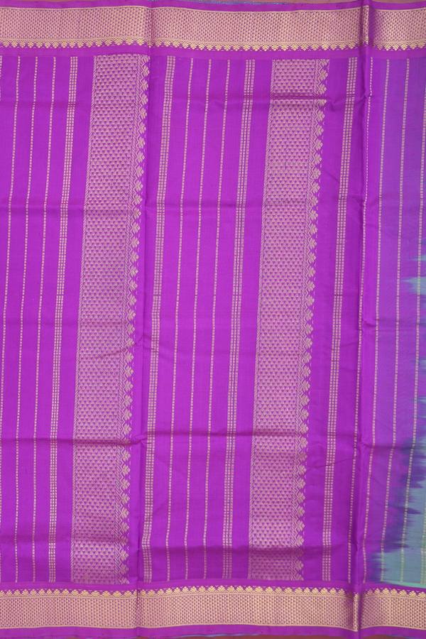 Traditional Silk Cotton Saree Aqua Green With Paisley Buttas