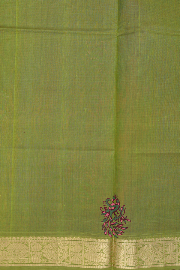 Traditional Silk Cotton Saree Berry Red With Peacock Design