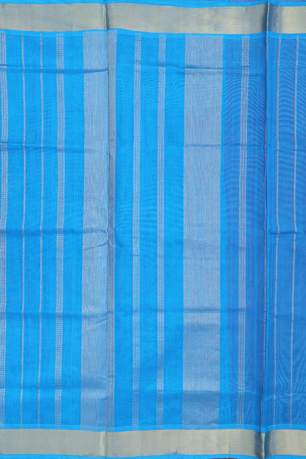 Traditional Silk Cotton Saree Burgundy Red With Zari Buttas