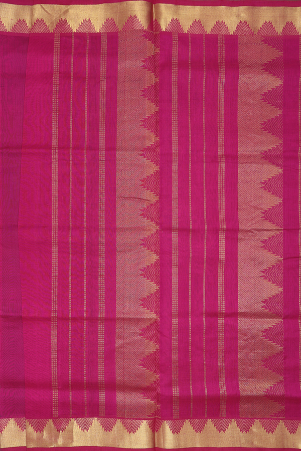 Traditional Silk Cotton Saree Emerald Green With Zari Buttas