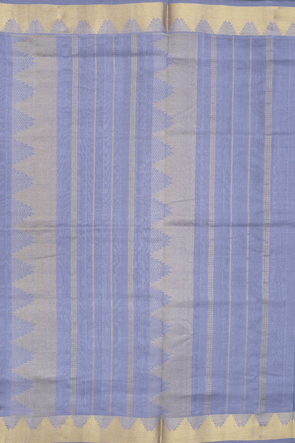 Traditional Silk Cotton Saree Forest Green With Temple Buttas
