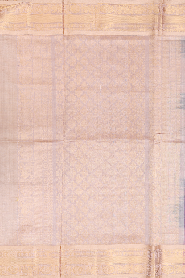 Traditional Silk Cotton Saree Grape Purple With Checks Design