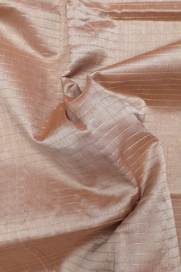 Traditional Silk Cotton Saree In Beige With Checks Design