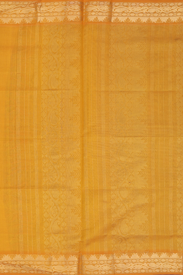 Silk Cotton Saree In Midnight Blue With Paisley Buttas