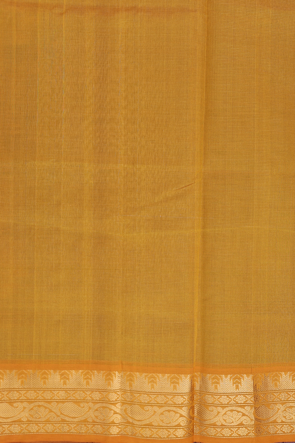Silk Cotton Saree In Midnight Blue With Paisley Buttas