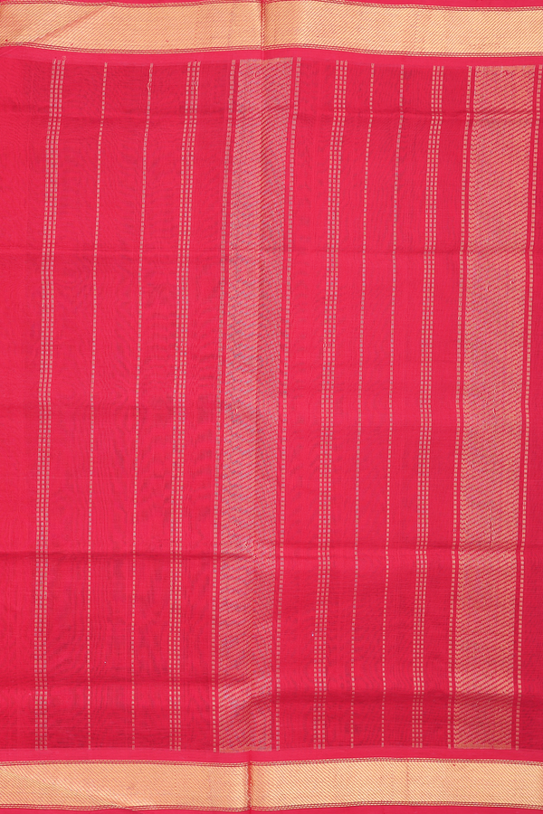 Traditional Silk Cotton Saree In Blue With Floral Buttas