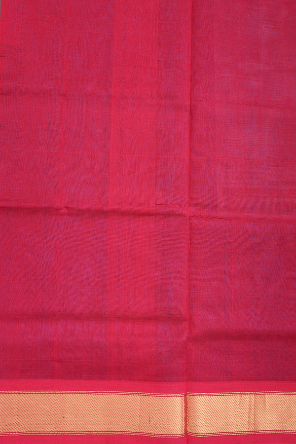 Traditional Silk Cotton Saree In Blue With Floral Buttas