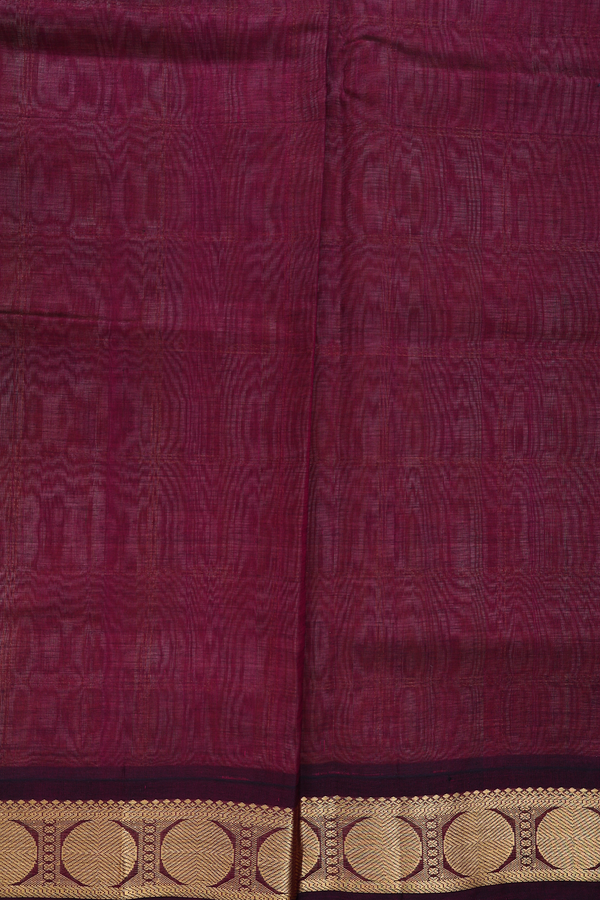 Traditional Silk Cotton Saree In Tan Brown With Checks Design