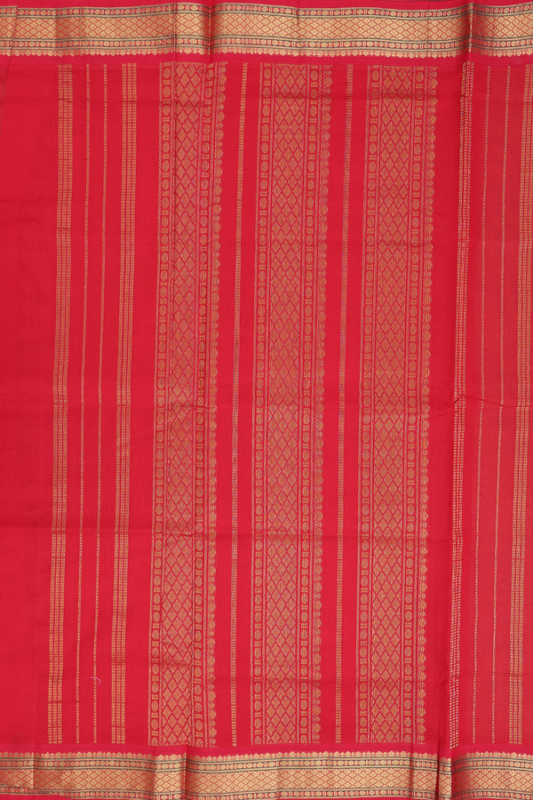Traditional Silk Cotton Saree In Brown With Contrast Border