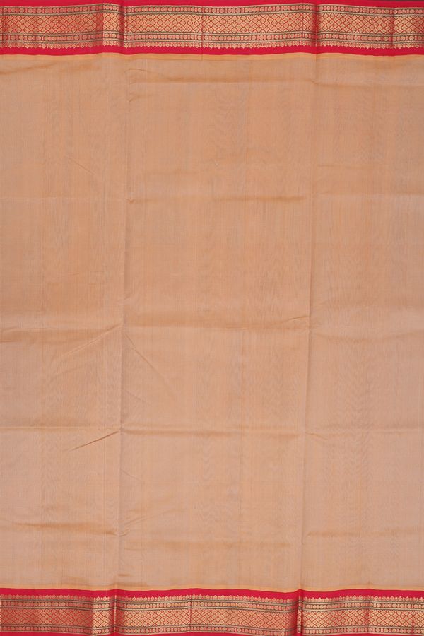 Traditional Silk Cotton Saree In Brown With Contrast Border