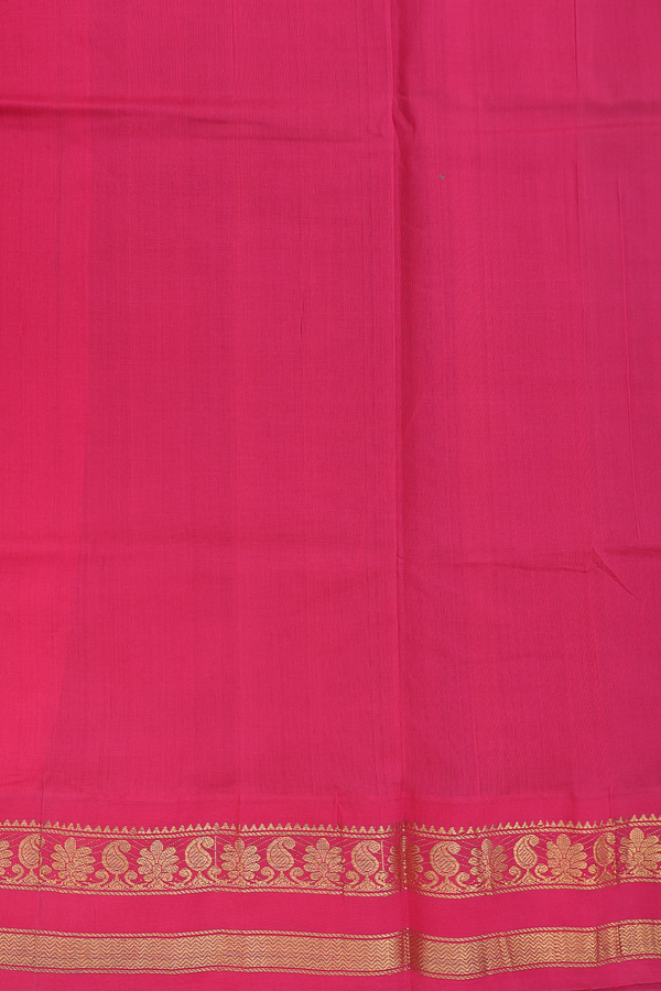 Traditional Silk Cotton Saree Pigeon Blue With Floral Design