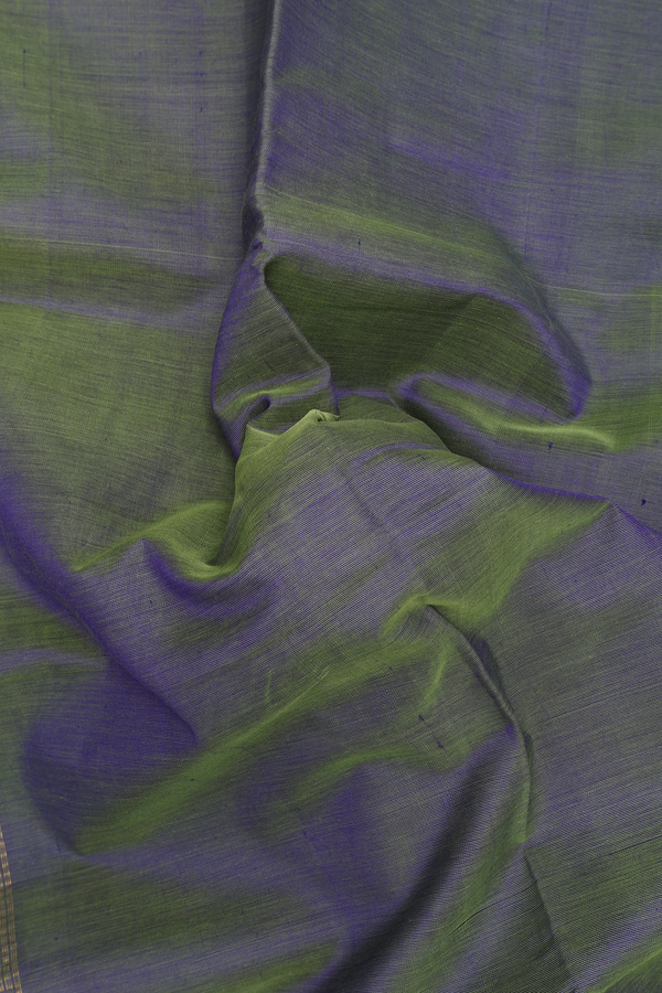 Traditional Silk Cotton Saree In Dual Tone With Zari Border