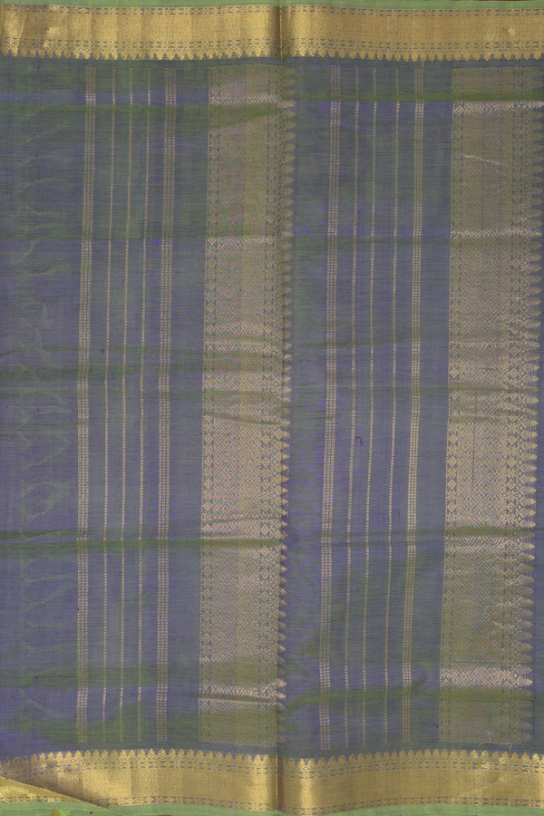 Traditional Silk Cotton Saree In Dual Tone With Zari Border
