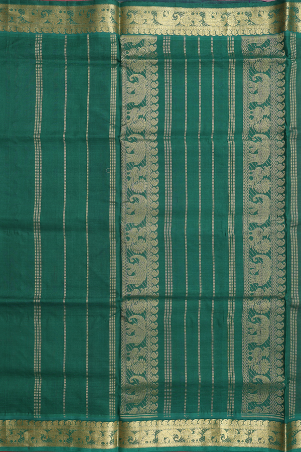 Traditional Silk Cotton Saree In Dual Tone With Zari Buttas