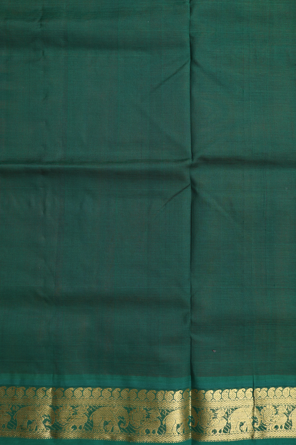 Traditional Silk Cotton Saree In Dual Tone With Zari Buttas