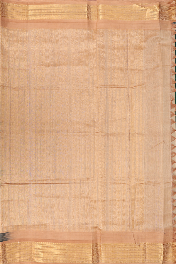 Traditional Silk Cotton Saree In Green With Contrast Border