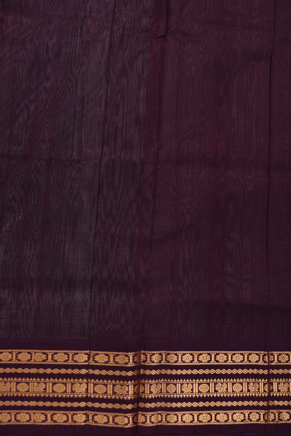 Silk Cotton Saree In Greyish Green With Contrast Border