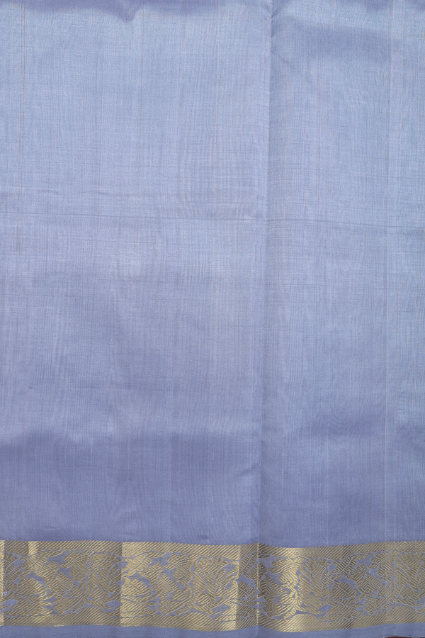 Traditional Silk Cotton Saree In Grey With Zari Border