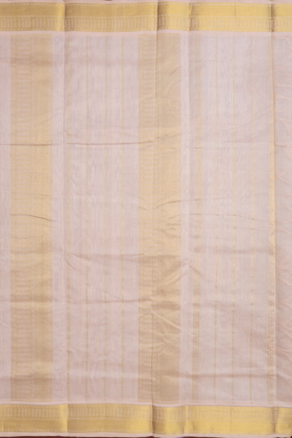 Traditional Silk Cotton Saree In Indigo Blue With Zari Stripes