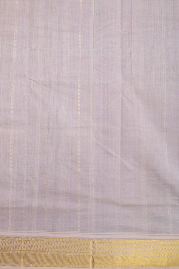 Traditional Silk Cotton Saree In Indigo Blue With Zari Stripes
