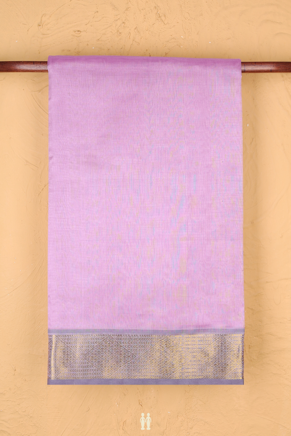 Traditional Silk Cotton Saree In Lavender With Contrast Border