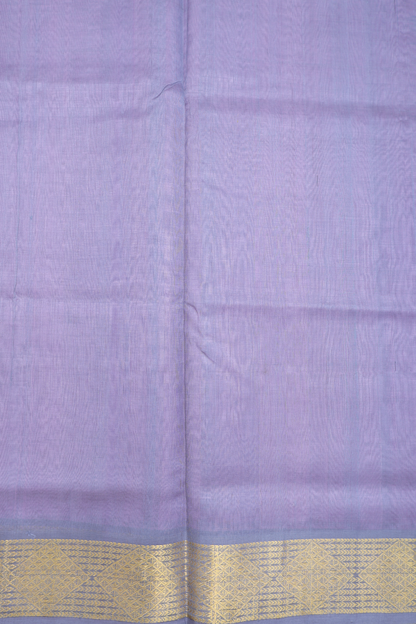 Traditional Silk Cotton Saree In Lavender With Contrast Border