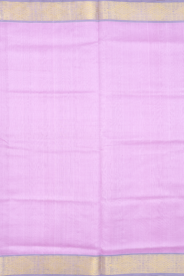 Traditional Silk Cotton Saree In Lavender With Contrast Border
