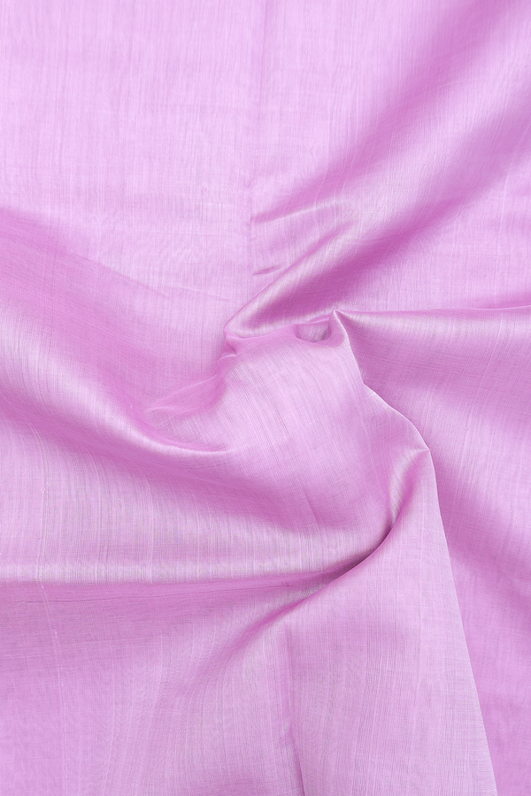 Traditional Silk Cotton Saree In Lavender With Contrast Border