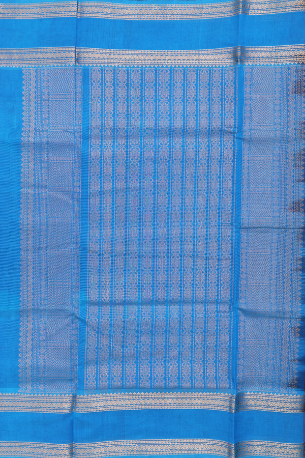 Traditional Silk Cotton Saree In Maroon With Checks Design