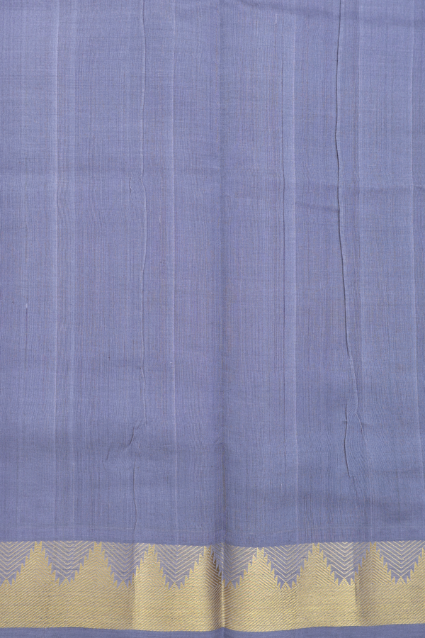 Traditional Silk Cotton Saree In Navy Blue With Zari Buttas