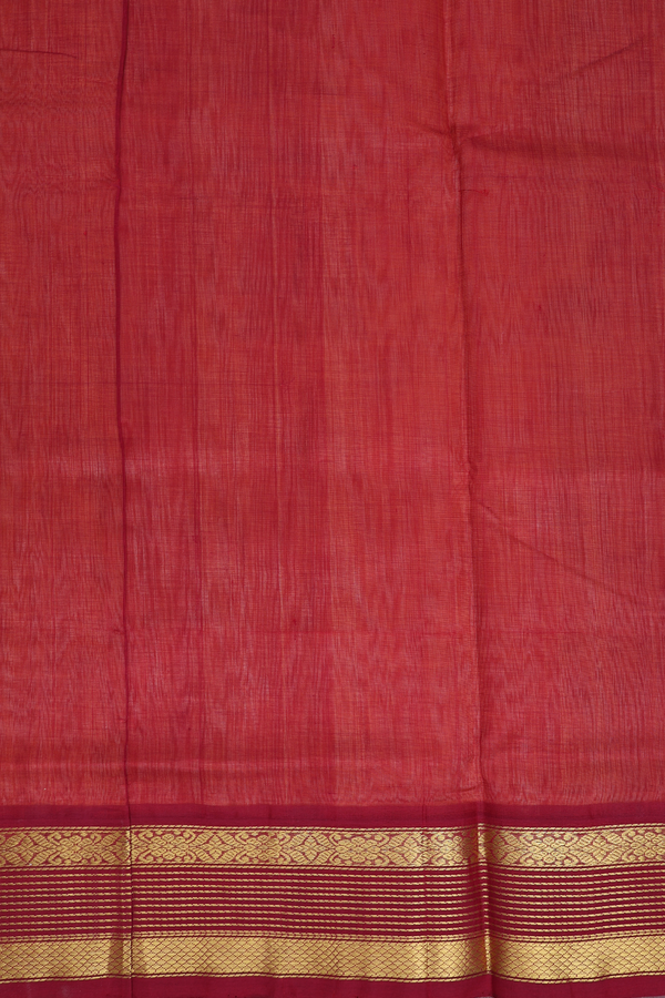 Traditional Silk Cotton Saree In Orange With Contrast Border
