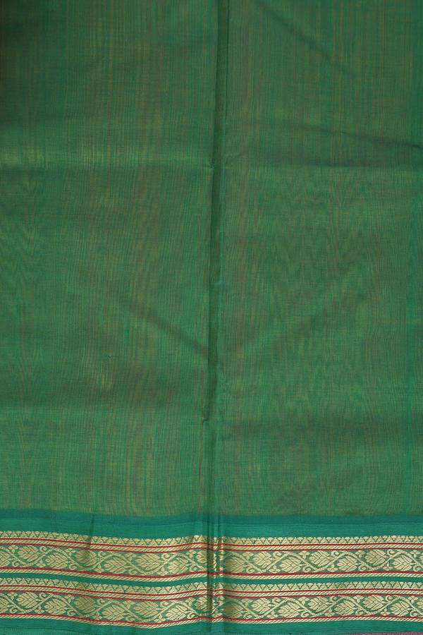 Traditional Silk Cotton Saree In Orange With Contrast Border