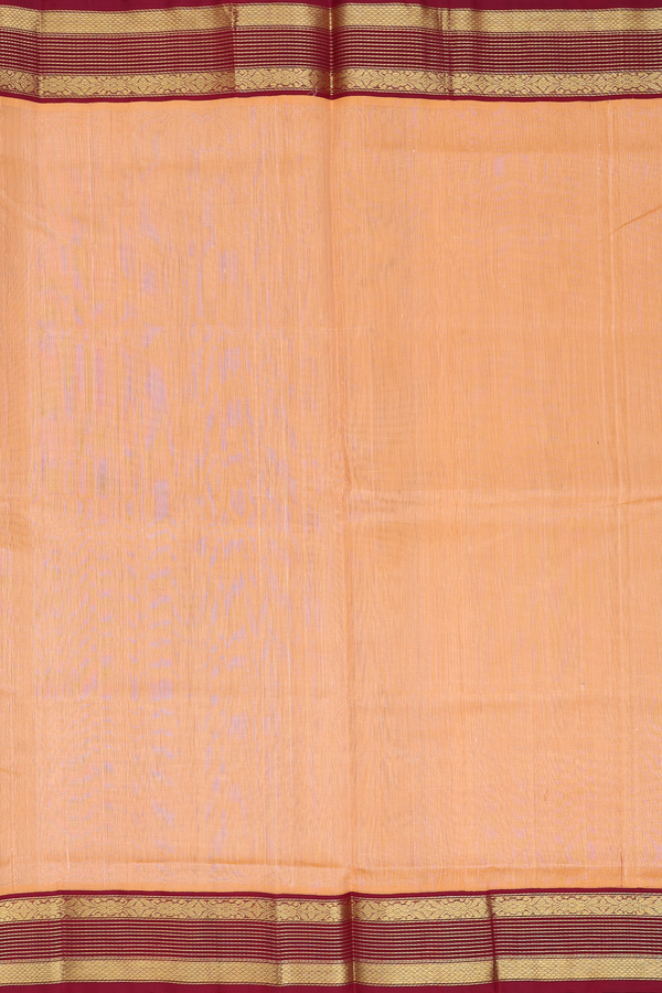 Traditional Silk Cotton Saree In Orange With Contrast Border
