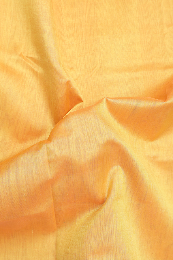 Traditional Silk Cotton Saree In Orange With Contrast Border