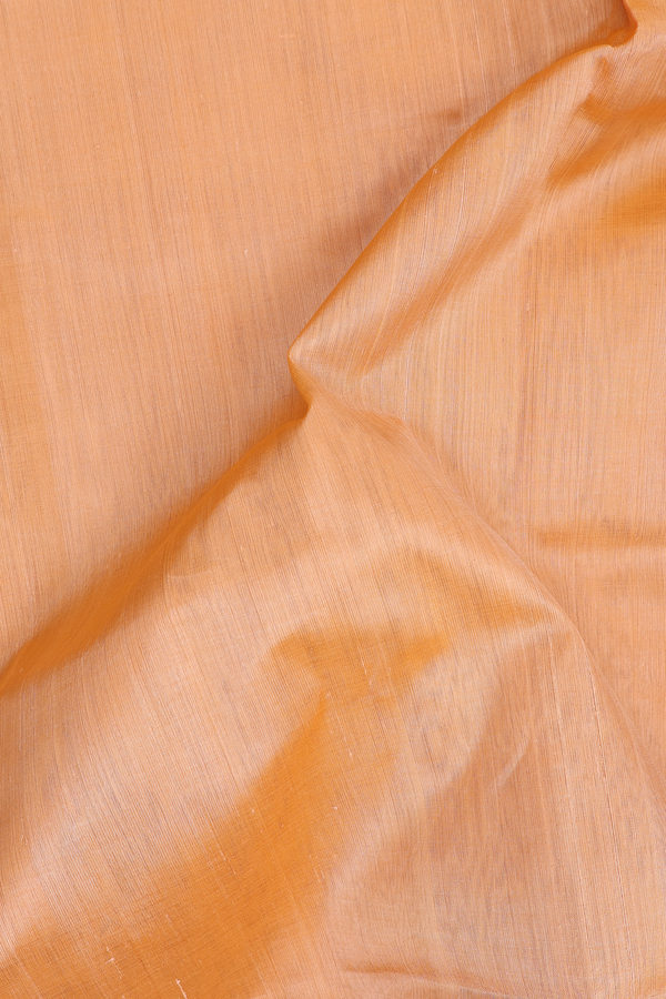 Traditional Silk Cotton Saree In Orange With Contrast Border
