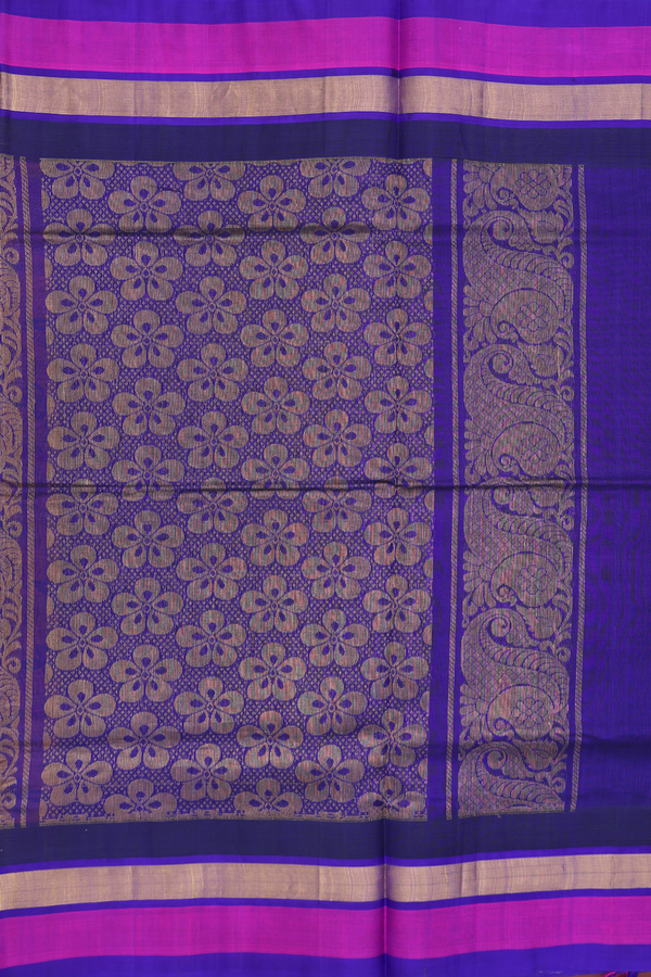 Traditional Silk Cotton Saree In Orange With Printed Design