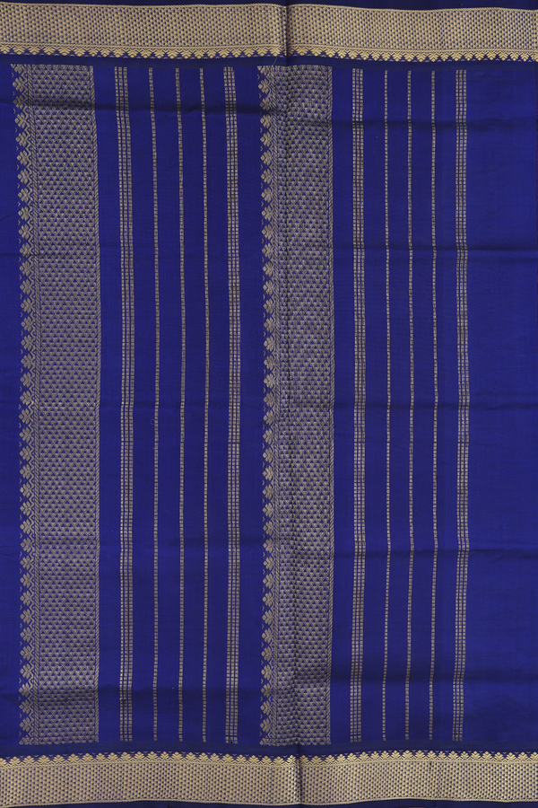 Traditional Silk Cotton Saree In Orange With Rudraksh Buttas