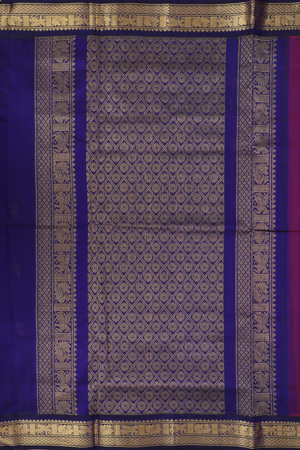 Silk Cotton Saree In Reddish Orange With Leaf Buttas