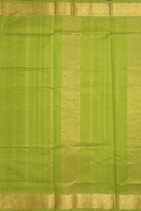 Traditional Silk Cotton Saree In Peanut Brown With Zari Border